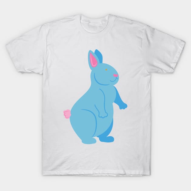 Happy Blue Bunny T-Shirt by evisionarts